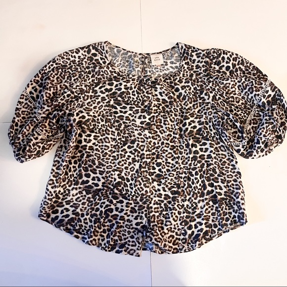 Knox Rose Balloon Sleeve, Button Down Leopard Shirt SZ-XXL - Picture 2 of 7